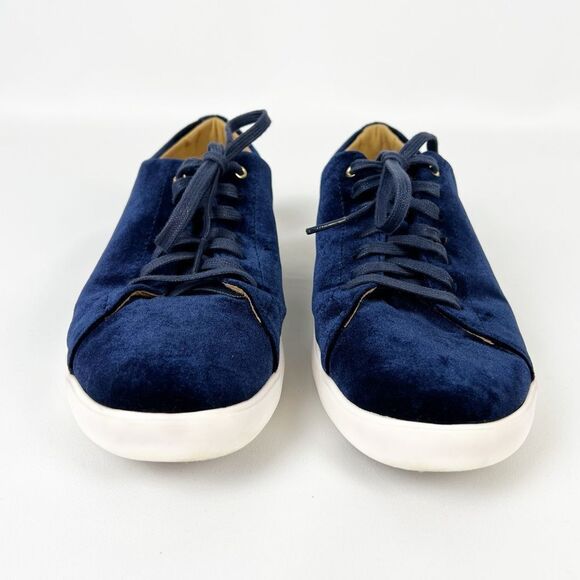 Cole Haan Grand OS Crosscourt II Navy Blue Velvet Sneakers 9.5 - Picture 2 of 7